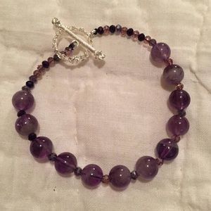 Amethyst & Swarovski Crystal Beaded Bracelet